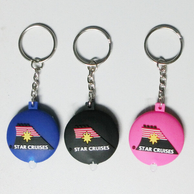 1개의 두 배 편들어진 연약한 PVC Keychain의 높은 광도 LED 플래쉬 등 Keychain