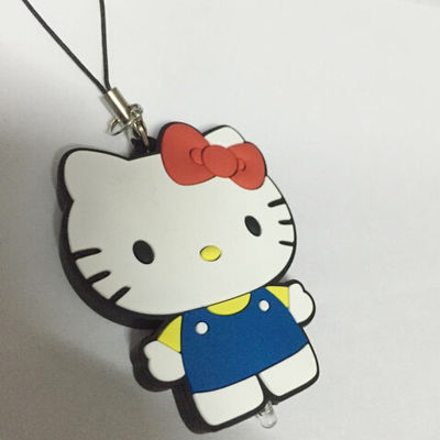 부대 부속품을 위해 소형 귀여운 지도된 연약한 PVC 플라스틱 헬로 키티 Keychain