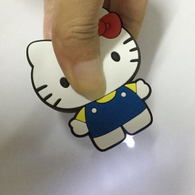 부대 부속품을 위해 소형 귀여운 지도된 연약한 PVC 플라스틱 헬로 키티 Keychain